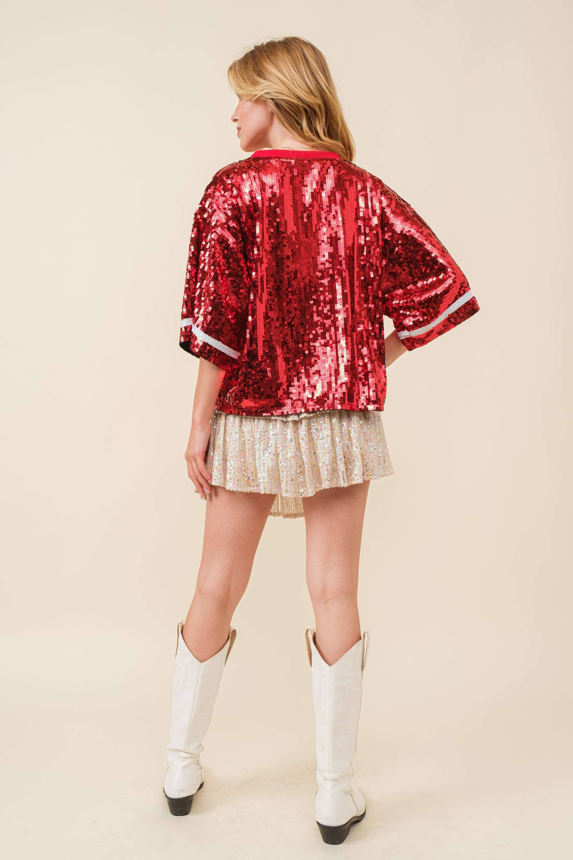 Candy cane sequin Crop Top
