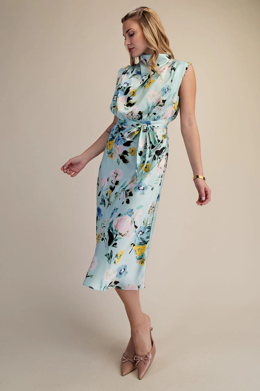 Floral Midi Dress - Mint