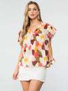 Regina Pattern Blouse - V-Neck