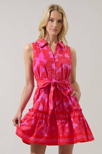 Ellie Sleeveless Mini Dress - Red/Pink