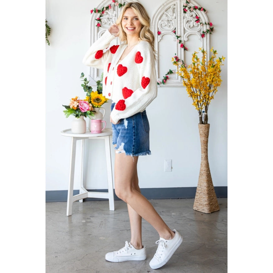 Heart On Your Sleeve Cardigan - White