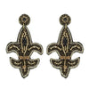 Fleur De Lis Beaded Earrings Mardi Gras