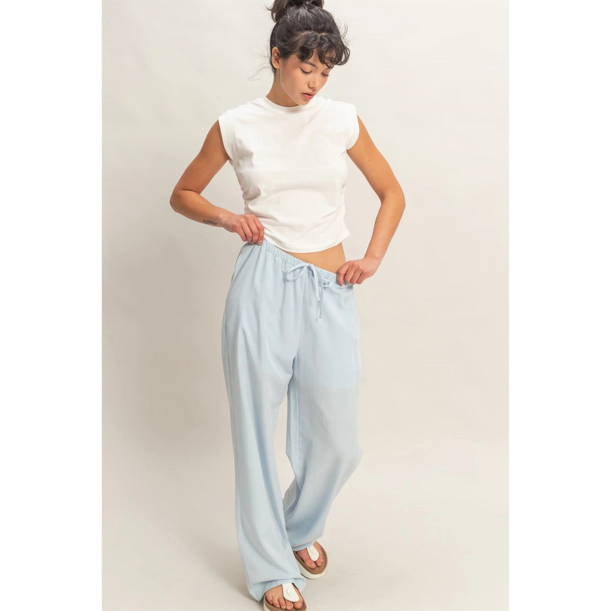 Synched Waist Top - Off White