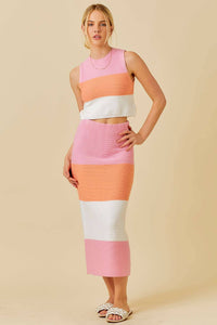 Color Block Knit Skirt