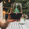 Jeweled Stemless Wine Glass - Christmas Tree