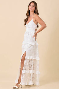 Lace Maxi Dress - White