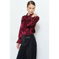 Sasha Bell Sleeve Blouse - Wine