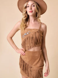 Rodeo Ready Wesley Studded Fringe Skirt