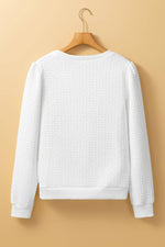 Textured Puff Sleeve Top - White