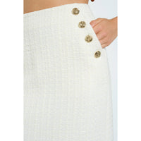 Natasha Tweed Midi Skirt - Ivory