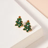 Christmas Tree Stud Earrings - Green