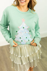 Christmas Tree Sweatshirt - Mint