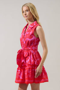 Ellie Sleeveless Mini Dress - Red/Pink