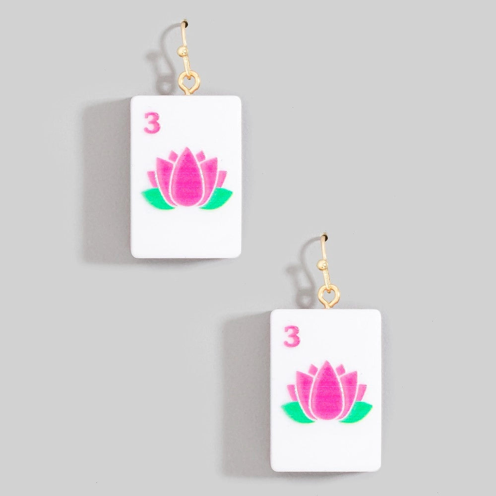 Mahjong Tile Earrings - Green