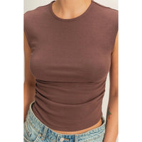 Cap Sleeve Top - Chocolate