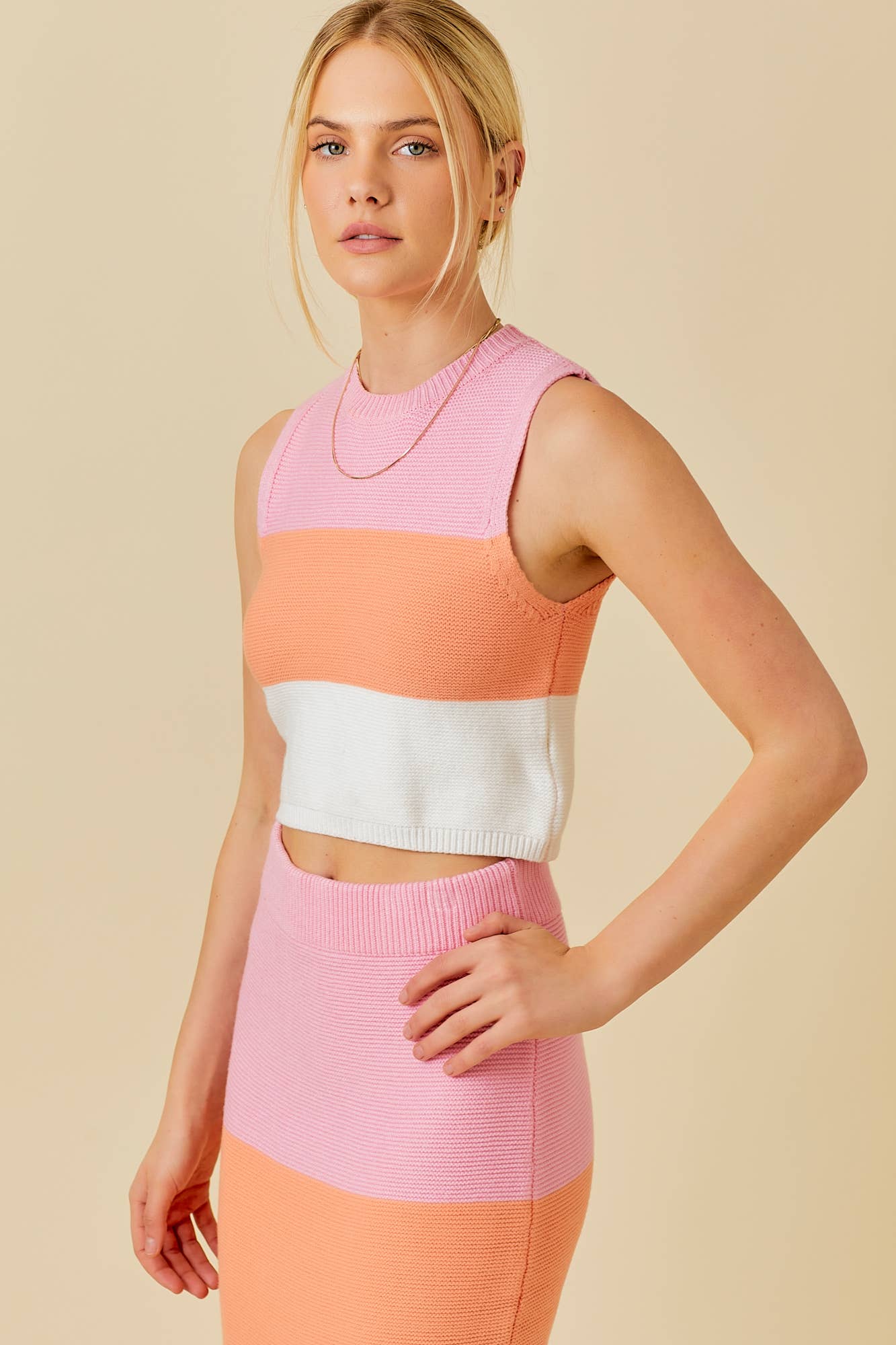 Color Block Knit Top