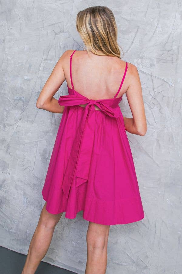 Pleated Mini Dress - Fuchsia