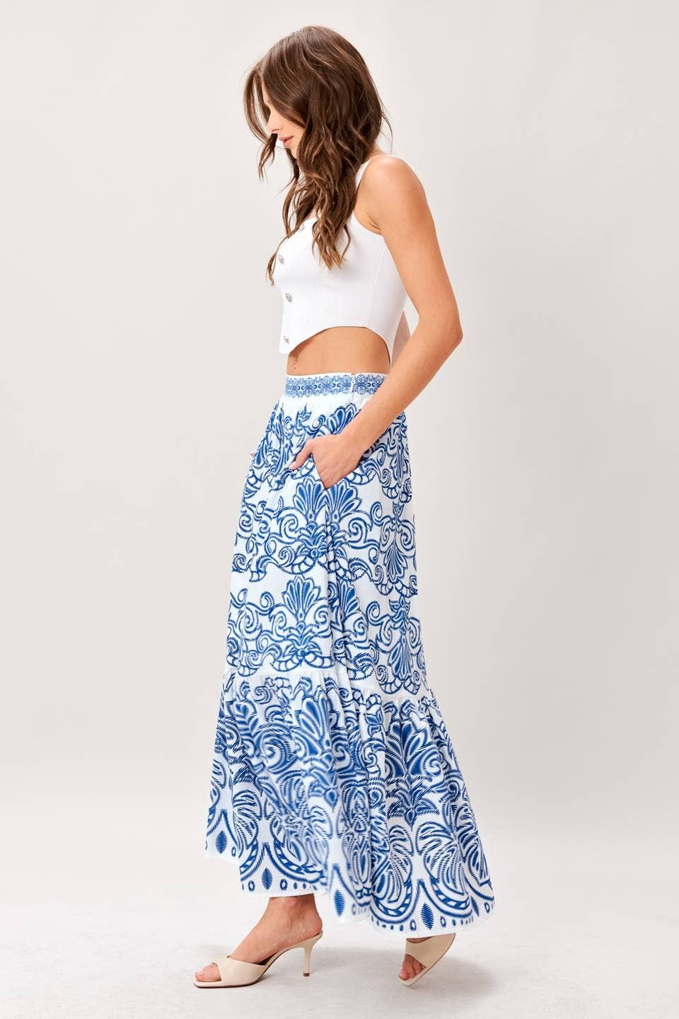 Woven Midi Skirt