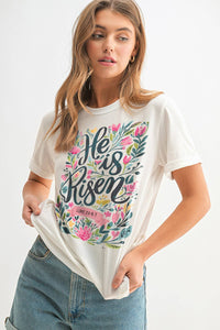 He is Risen Floral Graphic Tee