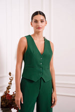 Natasha Tailored Vest - Green