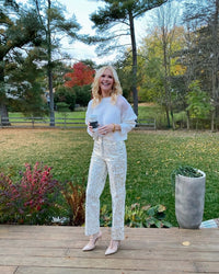 Metallic Straight Pants