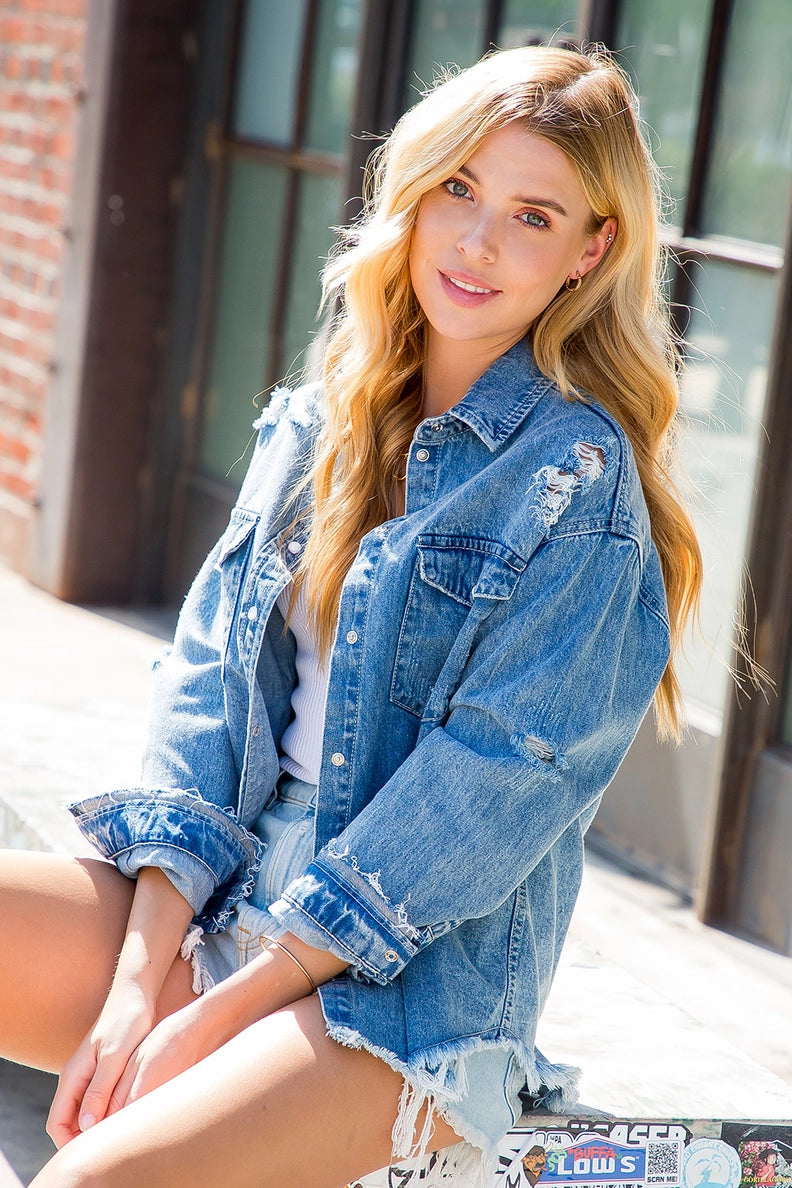 Denim Button Up Shacket