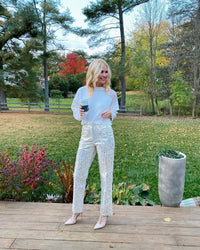 Metallic Straight Pants