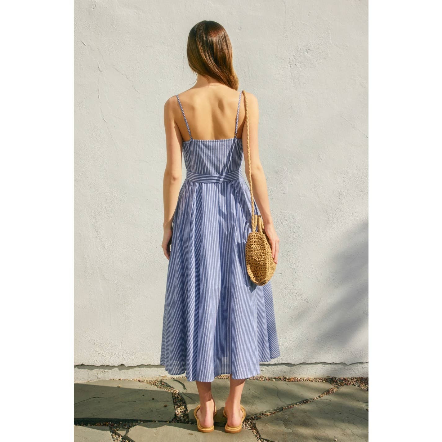 Pin Stipe Midi Dress
