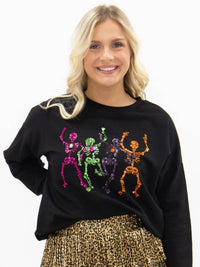 Dancing Skeletons Long Sleeve Top