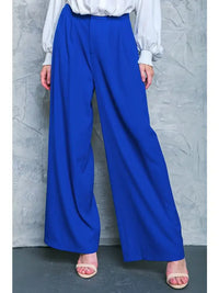 Wide Leg Trousers - Blue