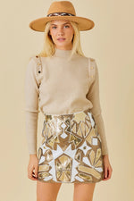 Geometric Sequin Skirt