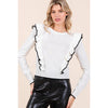 Ruffle Knit Sweater - Ivory