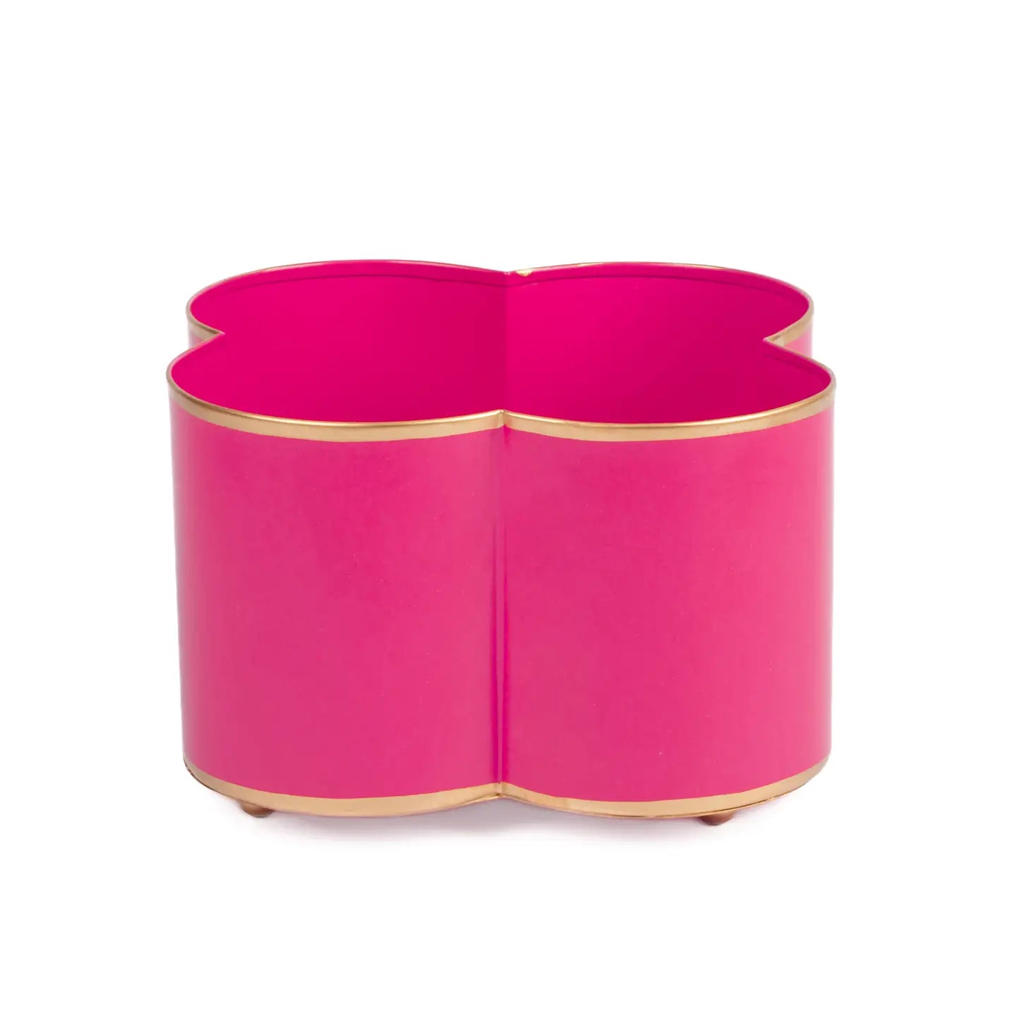 Mattie Quatrefoil Cachepot Planter - Pink