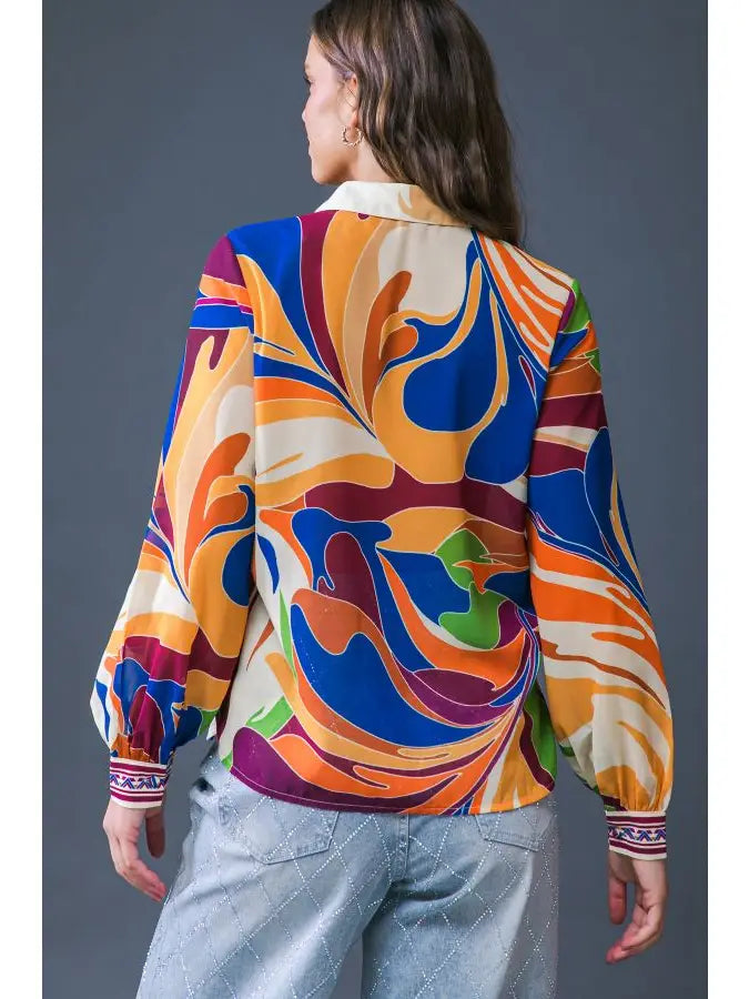 Groovy Baby Woven Top - Blue