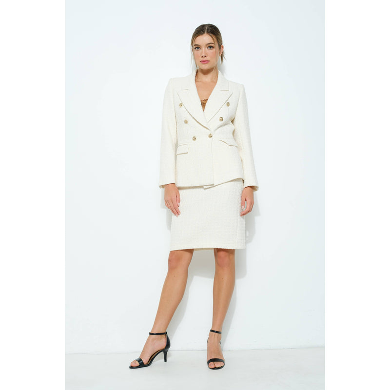 Natasha Tweed Blazer - Ivory