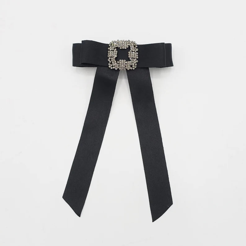 Rhinestone Buckled Hair Bow - Green