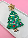 Rhinestone Christmas Tree Earrings