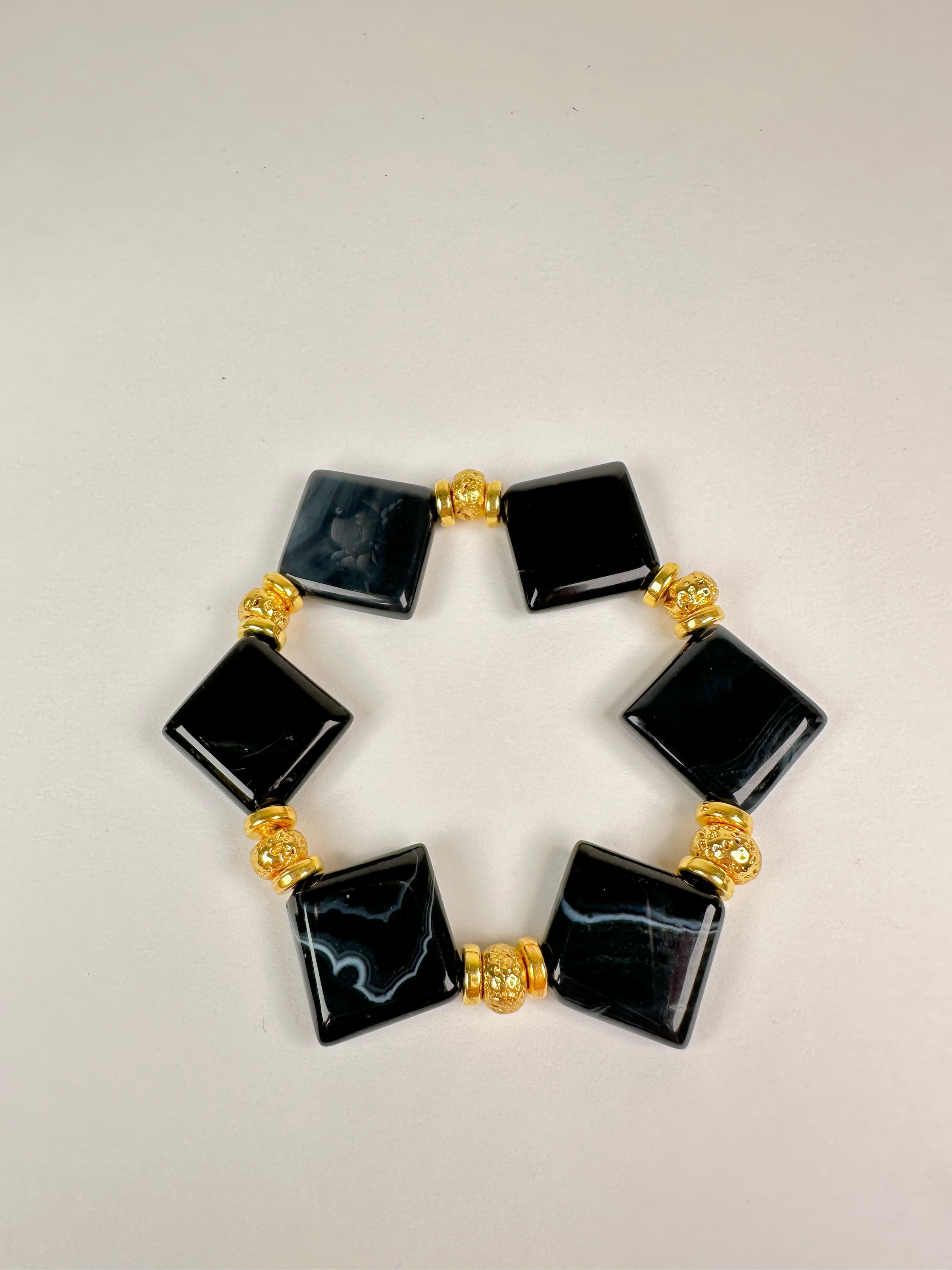 Marble Beaded Bracelet - Black