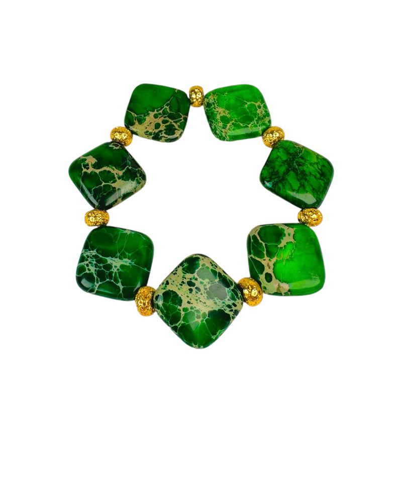 Marble Beaded Bracelet - Green