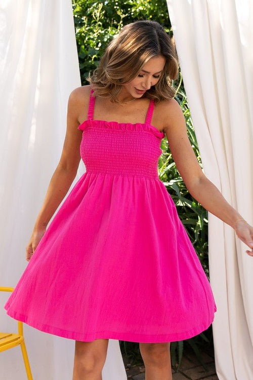Open Back Mini Dress - Pink