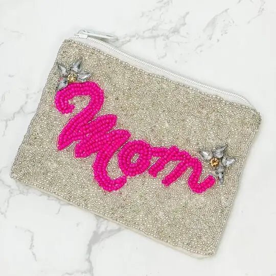 Mom Seed Beaded Coin Purse