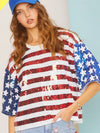 Patriotic Sequin Top - Striped