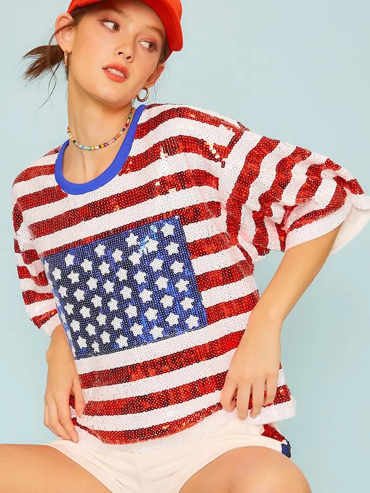 Patriotic Sequin Top