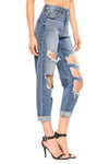 ONE LEFT!!! Distressed Mom Jeans