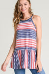 Stars And Stripes Peplum Top