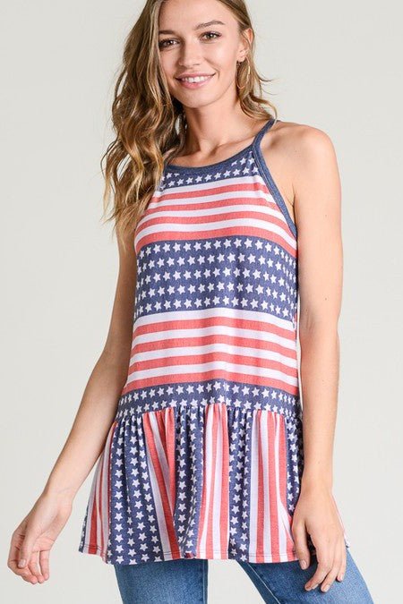 Stars And Stripes Peplum Top