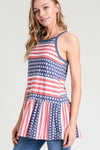 Stars And Stripes Peplum Top