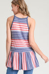 Stars And Stripes Peplum Top