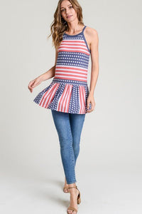 Stars And Stripes Peplum Top