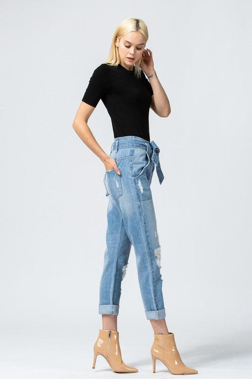 High Rise Paper Bag Jeans